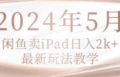 （10459期）2024年5月闲鱼卖ipad日入2k，最新玩法教学