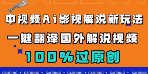 （7531期）中视频AI影视解说新玩法，一键翻译国外视频搬运，百分百过原创