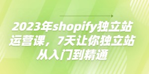 2023年shopify运营课